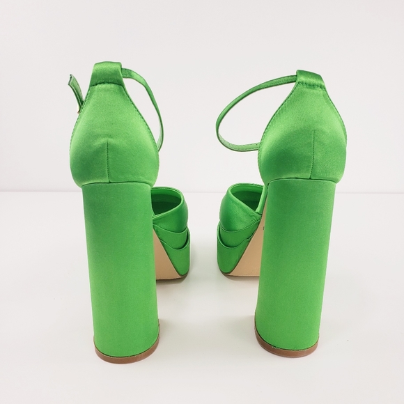 GREEN SATIN PLATFORMS - Picture 4 of 9